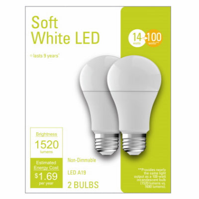 Hardware Store USA | 2PK 14W SW A19 Bulb