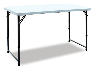 4' WHT ADJ Fold Table