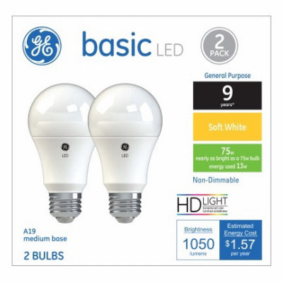 Hardware Store USA | GE 2PK 13W SW A19 Bulb