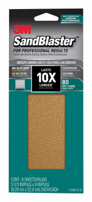 Hardware store usa |  6PK 80G Sandpaper | 11080-G-6 | 3M COMPANY