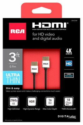 Hardware store usa |  3' Thin HDMI 4K Cable | DH3THF | AUDIOVOX