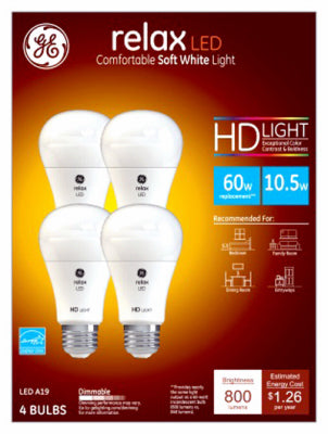 Hardware Store USA | GE 4PK 10.5W SWA19 Bulb