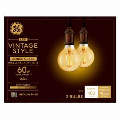 Hardware Store USA | GE 2PK 5.5W WW G25 Bulb