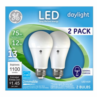 Hardware Store USA | GE 2PK 12W Day A19 Bulb