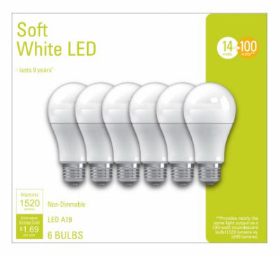 Hardware store usa |  6PK 14W SW A21 Bulb | 93098309 | G E LIGHTING