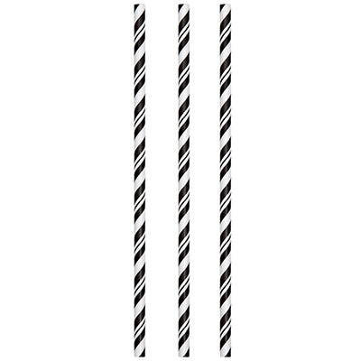 24CT BLK Paper Straws