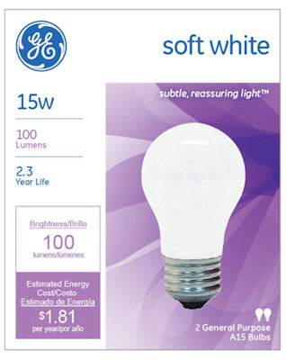 Hardware Store USA | GE 2PK 15W SW LGT Bulb | Pack Of 12