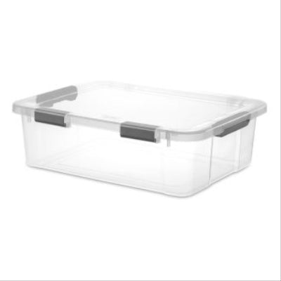 Sterilite Storage Crate Plastic, Aqua Chrome 