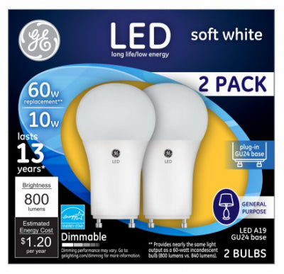 Hardware Store USA | GE 2PK 10W SW A19 Bulb