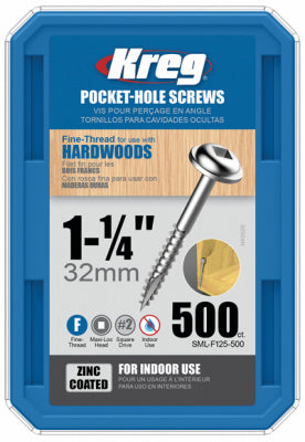 Hardware store usa |  500CT Fine Hole Screws | SML-F125-500 | KREG TOOL COMPANY