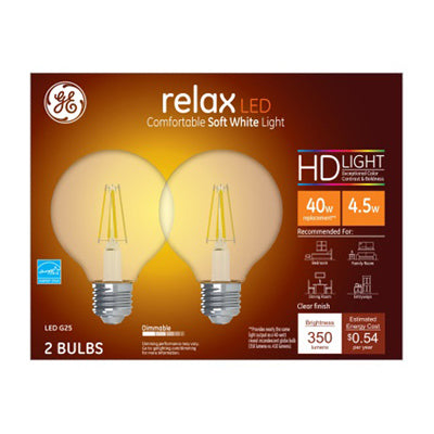 Hardware Store USA | GE 2PK 4.5W SW G25 Bulb