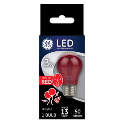 Hardware Store USA | GE3W RED A15 Party Bulb