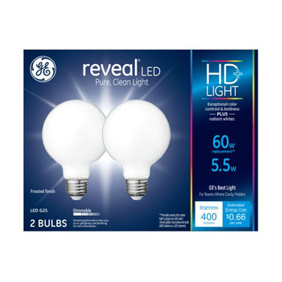 Hardware Store USA | GE2PK 5.5W WHT G25 Bulb