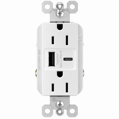 15A WHT A/C USB Outlet - Hardware & Moreee