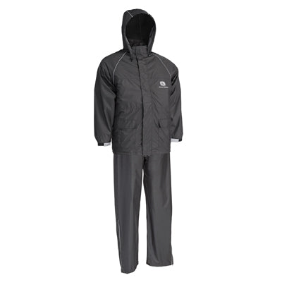 JD LG 2PC BLK Rain Suit