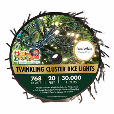 Hardware store usa |  768LT WHT Clus Rice Set | LED-3MCR768-GPW | HOLIDAY BRIGHT LIGHTS