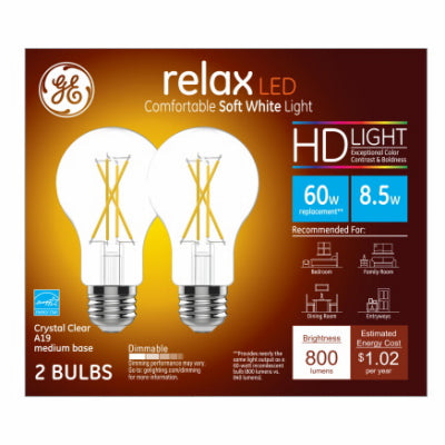 LED light bulbs A19 800 lumens 8.5 watt 2-pack