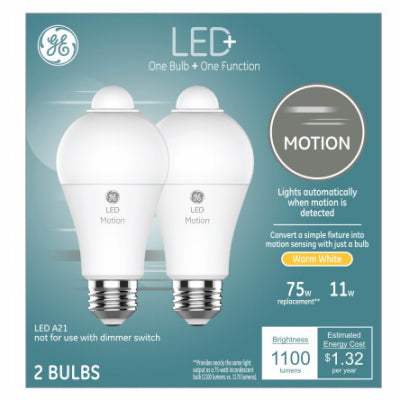 LED+ Motion-Sensing Light Bulb, Warm White, A21, 1100 Lumens,11 Watt