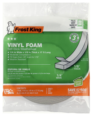 Hardware store usa |  1/4x1/8 GRY Foam Tape | V442H | THERMWELL