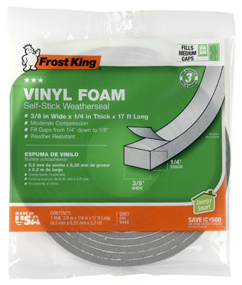 Hardware store usa |  3/8x1/4 GRY Foam Tape | V444H | THERMWELL