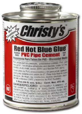 Red Hot Blue Glue PVC Cement, Low VOC, 4-oz.