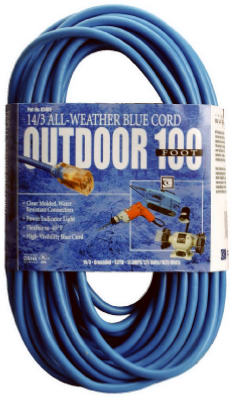 Hardware store usa |  100' 14/3 BLU EXT Cord | 02469-06 | SOUTHWIRE/COLEMAN CABLE