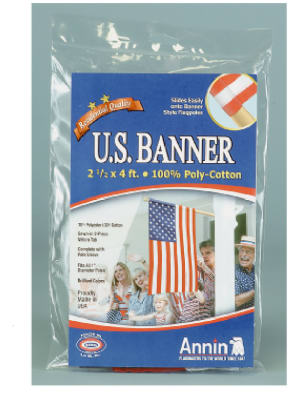 Hardware store usa |  2-1/2x4 Poly Banner | 021880R | ANNIN FLAGMAKERS
