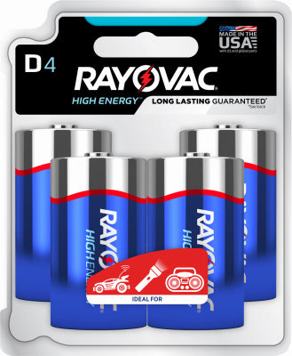 Hardware store usa |  Rayo 4PK D Alk Battery | 813-4TK | RAYOVAC