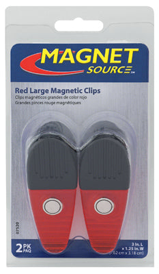 Hardware store usa |  2PK LG RED Magnet Clips | 7520 | MASTER MAGNETICS