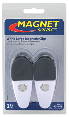 Hardware Store USA | 2PK LG WHT Magnet Clips