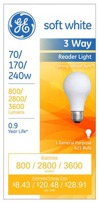 Hardware Store USA | GE70/240W 3WY Read Bulb | Pack Of 6