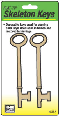 Hardware Store USA | 2PK FLT Skeleton Keys | Pack Of 5