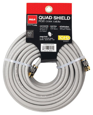 Hardware store usa |  50' GRY Quad Coax Cable | DH50QCE | AUDIOVOX