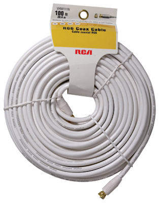 Hardware store usa |  100'WHT RG6 Coax Cable | VHW111R | AUDIOVOX