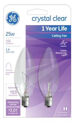 Hardware Store USA | GE2PK 25W Ceil Fan Bulb | Pack Of 6