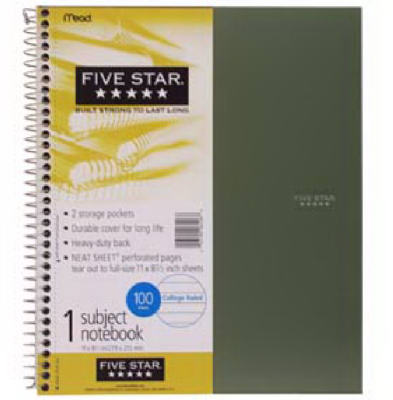 Hardware store usa |  100SHT 5Star Notebook | 6206 | ACCO/MEAD