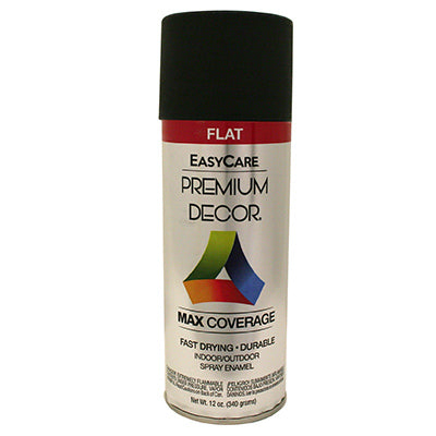 Premium Decor Spray Paint, Black Flat, 12 oz.