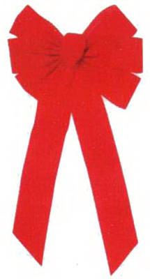 Hardware store usa |  7 Loop RED Velvet Bow | 6072 | HOLIDAY TRIM