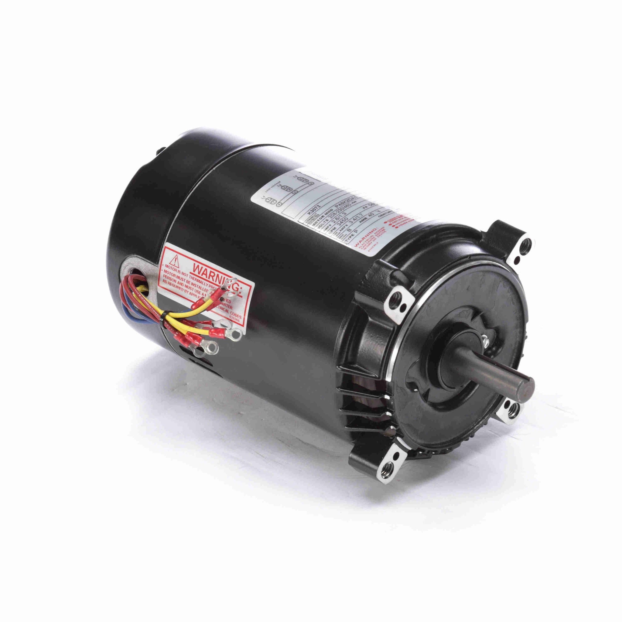 K3072 - 3/4 HP Pool Pump Motor, 3 phase, 3600 RPM, 208-230/460 V, 56C Frame, ODP - Hardware & Moreee