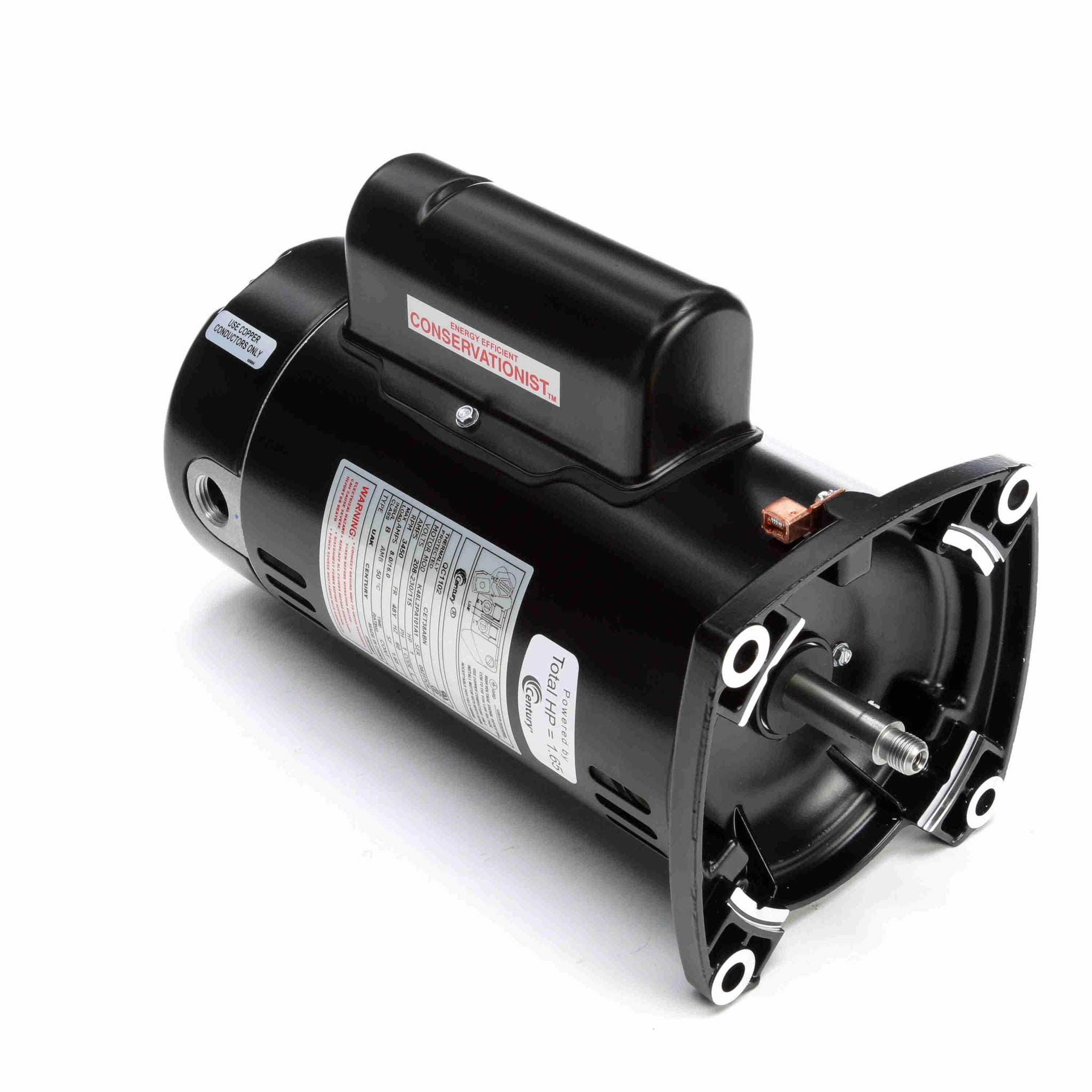 QC1102 - 1 HP Pool Pump Motor, 1 phase, 3600 RPM, 208-230/115 V, 48Y Frame, ODP - Hardware & Moreee