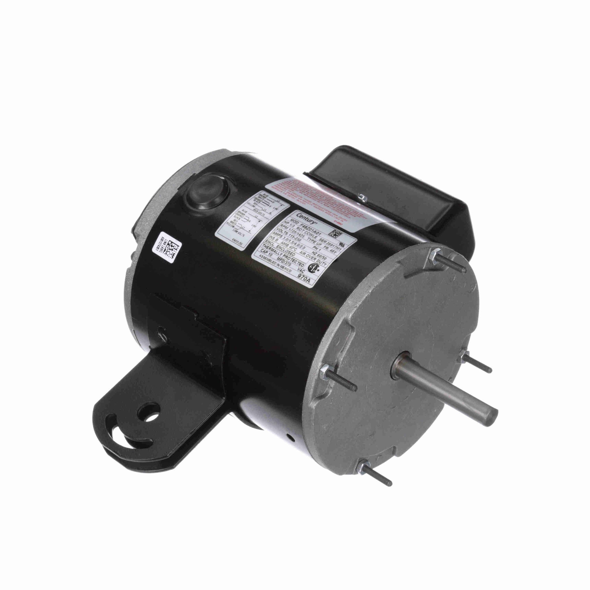 970A -  1/3 HP OEM Replacement Motor, 1725/1425 RPM, 2 Speed, 115/230 Volts, 48 Frame, TEAO - Hardware & Moreee