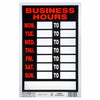 8x12 BLK/RED Hours Sign
