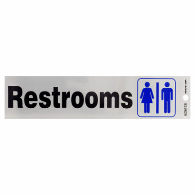 Hardware Store USA | 2x8 BLK Restroom Sign