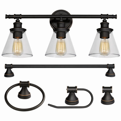 Hardware Store USA | 5PC 3LGT ORB Vanity Set