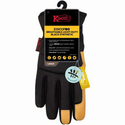 Hardware store usa |  LG Men BLK Poly Glove | 2019-L | KINCO INTERNATIONAL