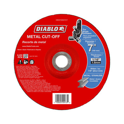 Hardware store usa |  7x1/16x7/8 MTL Cut Disc | DBD070063701F | FREUD
