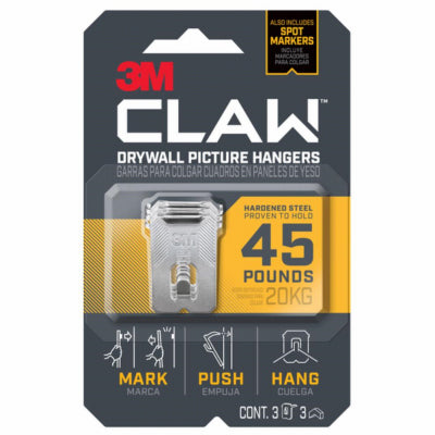 Hardware Store USA | 3M Claw 3PK 45LB Hanger