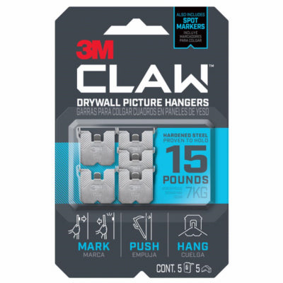 Hardware Store USA | 3M Claw 5PK 15LB Hanger