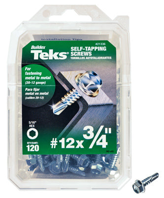 Hardware store usa |  120PK 12x3/4 Hex Screw | 21336 | ITW BRANDS