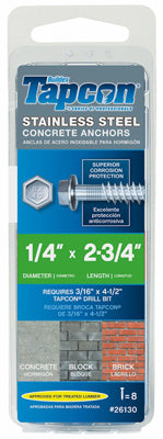 Hardware store usa |  8PK 1/4x2.75 Hex Anchor | 26130 | ITW BRANDS